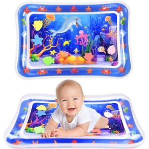 Tummy Time Water Mat Inflatable Baby Play mat for 3 6 9 Months whale - Picture 1 of 6