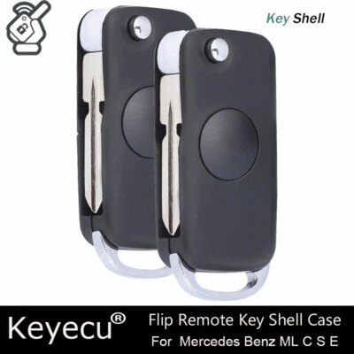 2x Remote Key Shell Case for Mercedes Benz ML430 E500 SL320 SL500 S320 S500 HU39 Foto 1 de 4