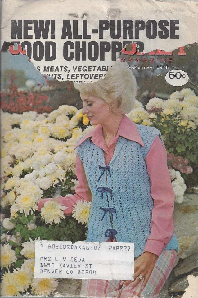 The Workbasket Knit/Crochet/Tatting and Craft Magazine Sept 1976 - Image 1 of 1