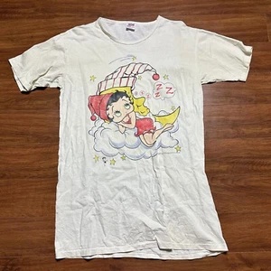 Vtg 1992 Betty Boop Sleep Shirt OSFA KFS Fleischer Cloud Moon Zzz Sleep Tee USA - Picture 1 of 11