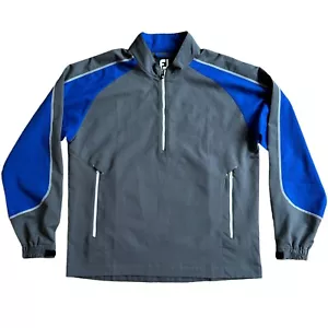 Footjoy Pullover Windbreaker Golf Jacket Mens Sz Large Gray Blue 1/4 Zip - Picture 1 of 8