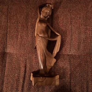 Balinese Hand-Carved Wooden Statue Naked Woman Indonesia 1950s Klungkung - Picture 1 of 11