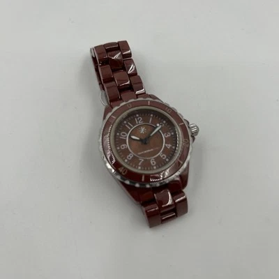 Reloj Isaac Mizrahi Cerámica Color Ladrillo Profundo Batería Nueva Foto 1 de 4