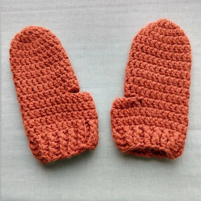 Pumpkin Spice Crochet Thumbless Mittens adult sized warm winter phone addiction - Image 1 of 4