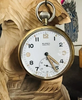 Buren Pocket Watch WW2 Swiss made 15 Jewels — 第 1/4 张图片