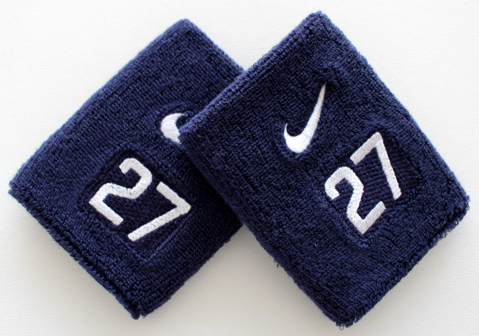 Nike MLB Wristbands Baseball Player Edition #27 Midnight Navy/White - Image 1 of 2