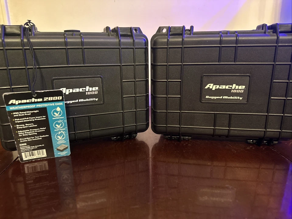 (2) Funda protectora resistente a la intemperie APACHE 1800, pequeña, negra Foto 1 de 1