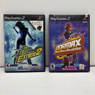 PS2 Game Lot (2) Dance Dance Revolution Extreme 2 + DDRMAX No Manuals Tested DDR - Image 1 of 2
