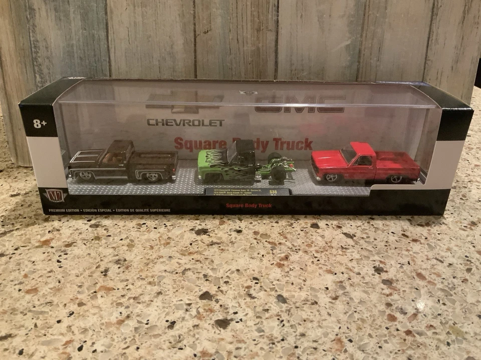 M2 Machines Square Body Truck Chevrolet GMC Walmart Exclusive 3 Pack S38 - Image 1 of 4