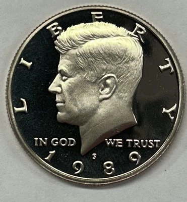 1989 S PROOF KENNEDY HALF DOLLAR FROM PROOF SET WITH FREE SHIPPING - Image 1 of 2