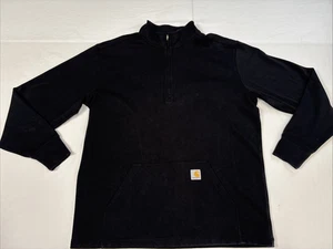 Carhartt Men's Loose Fit Thermal Midweight 1/4 Zip Mock-Neck Black Size X-Large - Picture 1 of 10