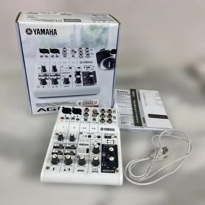 YAMAHA AG06 White Mixer USB Functional console W/Box Used - Image 1 of 4
