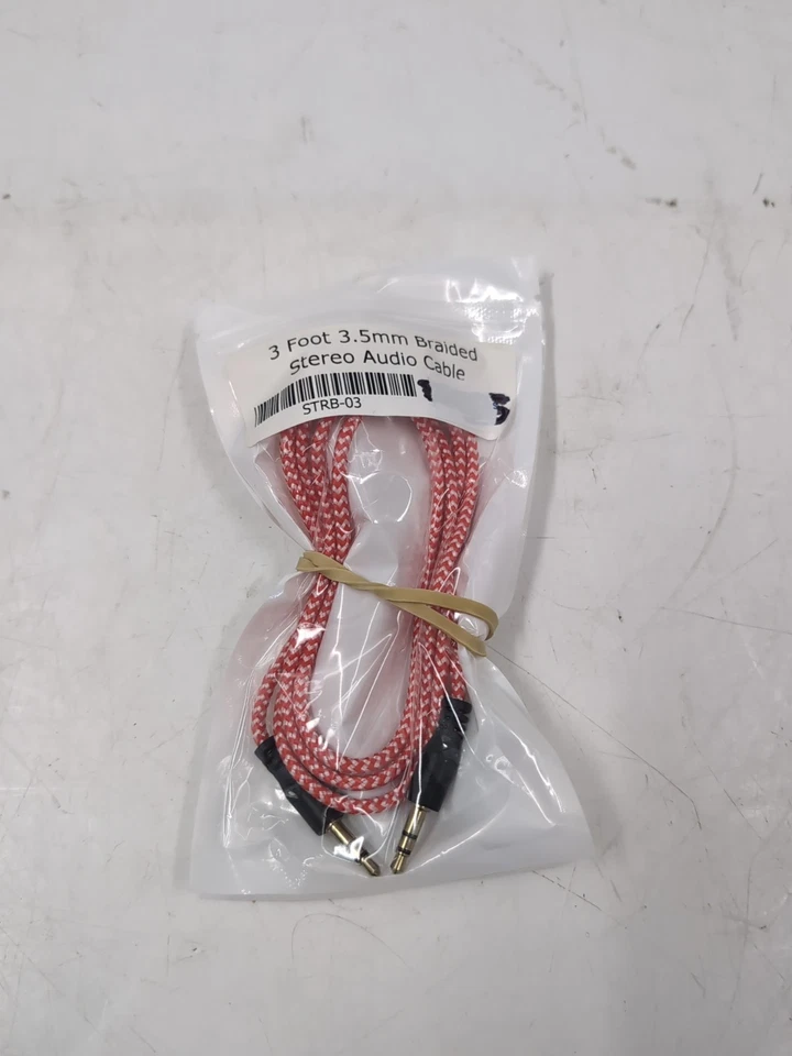 Lote de 2 cables de audio trenzados macho TRS estéreo de 3' 3,5 mm (rojo/blanco) - EB-18440 - Foto 1 de 1