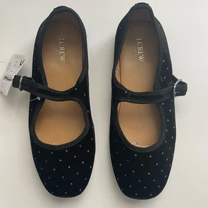 J. Crew Factory Crewcuts Mädchen Glitzer Punkte Samt Mary Jane Ballerinas K3 Anlass - Bild 1 von 12
