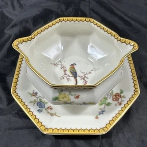 Limoges Theodore Haviland Eden Birds of Paradise Gravy Sauce Boat Under Tray - Picture 1 of 24
