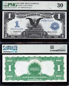 AWESOME Crisp Choice VF++ 1899 $1 "BLACK EAGLE" Silver Cert.! PMG 30! 15143V - Picture 1 of 3