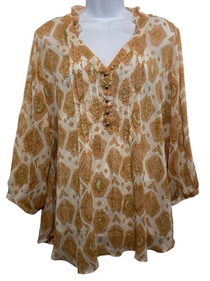 Blusa rosa oliva para mujer 2X estampado geométrico de reptil transparente sobre camiseta sin mangas blanca Foto 1 de 4