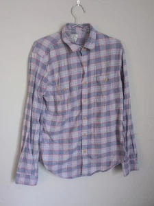 Impresionante Camisa Vintage J Crew Para Hombre Talla Mediana Rojo Azul Franela a Cuadros - Imagen 1 de 5