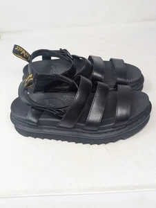 Dr. Martens Doc Damengröße 9 Blaire schwarze Plateau-Gladiator-Sandalen ─ Goth - Bild 1 von 14