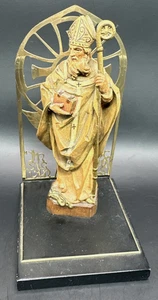 ANRI St Patrick Saint Wood Carved Figurine 6.5" Tall Vintage - Picture 1 of 12