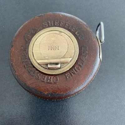 MÈTRE RUBAN ANCIEN en cuir - 10 mètres. CHESTERMAN SHEFIELD ENGLAND - Photo 1/4