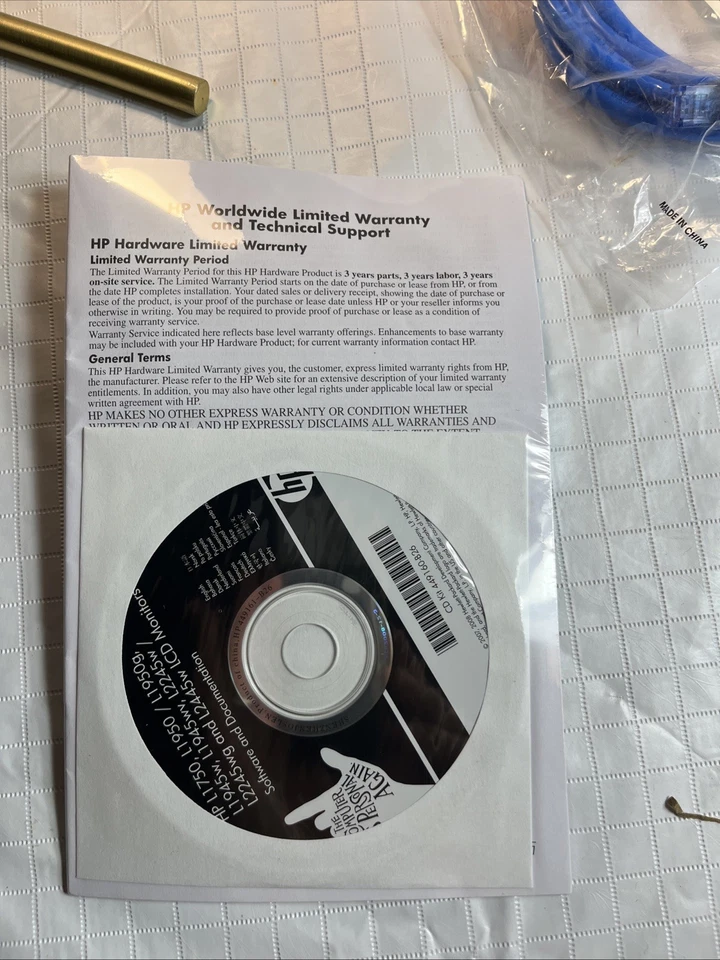 HP Monitor Software & Documentation CD Kit A494961-B26 + Warranty – L1750 L1950 - Image 1 of 2