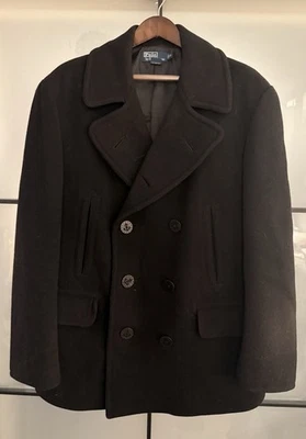 Chaquetón Polo Ralp Lauren vintage de lana negra para hombre Foto 1 de 4