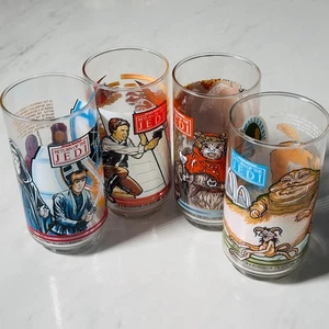 Vintage Star Wars Return of the Jedi 1983 Burger King Gläser Komplettsatz 4 - Bild 1 von 15