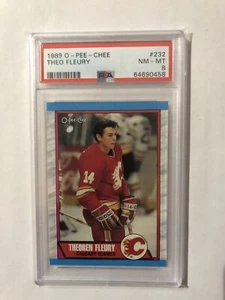 1989 O-Pee-Chee OPC Theo Fleury Rookie # 232 PSA8 NM-Mint - Picture 1 of 1