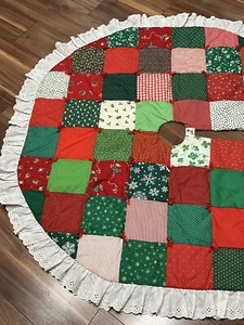 Falda Árbol de Navidad Colorida Colcha Estilo País Patchwork De Colección Med - Grande - Imagen 1 de 18