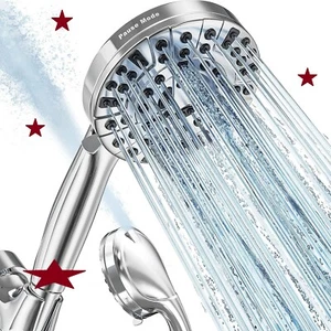 10 Functions High Pressure shower head w/handheld, Built-in Pause Mode & 2 Power - Picture 1 of 5