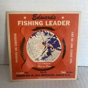 Edwards Fishing Leader Fishing Line 15lb Test 3feet Length-Vintage OLD NEW STOCK - Picture 1 of 2