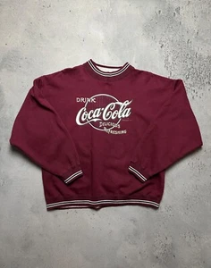 Vintage 1999 Coca-Cola weinrot Sweatshirt XL Ausrüstung für Sport große Baumwollmischung - Bild 1 von 7