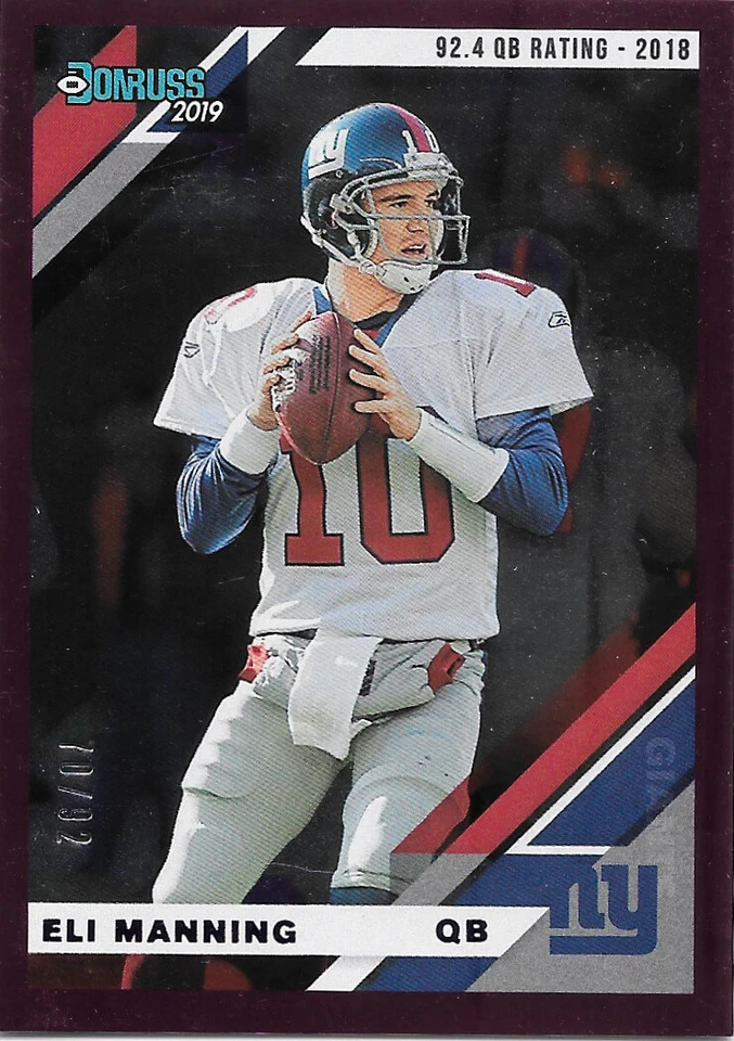 ELI MANNING 2019 Donruss Football Photo Variation SEASON STAT LINE GIANTS #178V - Image 1 of 1