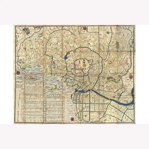 Edo o Tokio, Japón; encantadora reproducción antigua de primera calidad; mapa japonés de 1849 - Imagen 1 de 11