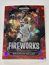 Brandon Miller RC 2023-24 Panini Prizm Draft Picks Fireworks Red Ice #9 Alabama