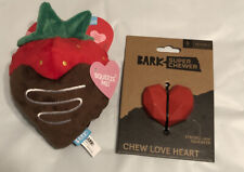 Bark Valentine Dog Toy Chocolate Strawberry Slobber Squeaker+ Super Chewer Heart
