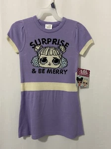 LOL Surprise Girls Short Sleeve Purple Sweater Dress Size XS (4-5) NWT - Picture 1 of 7