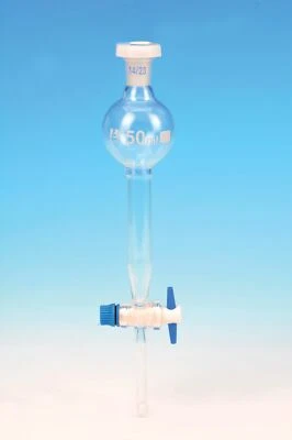 Eisco Labs 250ml Gilson Separatory Funnel, PTFE Key Stopcock - 29/32 Cone Size - Image 1 of 2