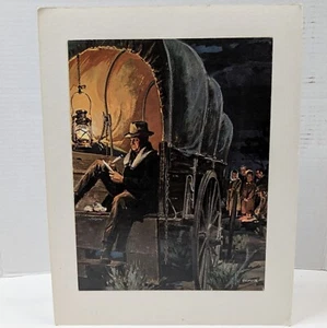 Vintage Print Pioneers Wagon Trail Western American History Art Teaching Aid - Picture 1 of 11