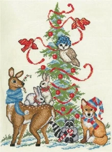 Ursula Michael Counted Cross Stitch Leaflet ~ Winter Woodland Gathering - Picture 1 of 2