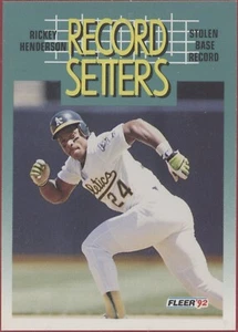 1992 Fleer - Rickey Henderson Record Setters (Oakland Athletics) #681 - Imagen 1 de 2