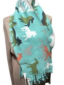 Fleece Scarf with horses cowgirl handmade - Picture 1 of 4