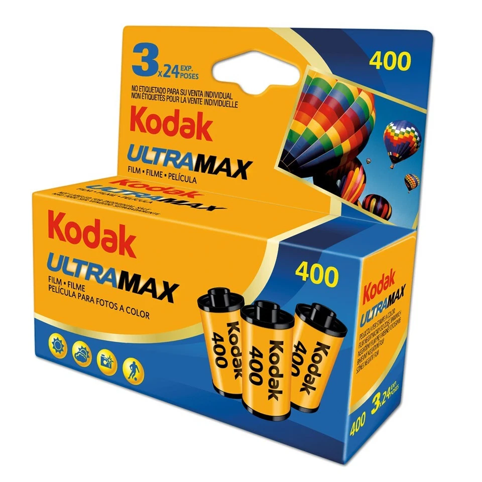 Kodak ULTRA MAX 400 24 exposure 35mm Color film - 135-24 - 3 Pack -EXPIRY 12/25 - Image 1 of 1