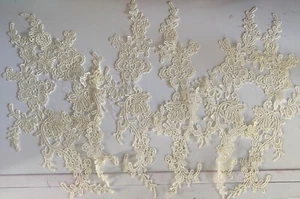 Bundle 6pcs champagne sew on lace applique embroidered floral lace motif patch - Picture 1 of 6