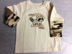 Carters Baby Top Size 6 Months Beige Camo Sleeves New 72 - Picture 1 of 4