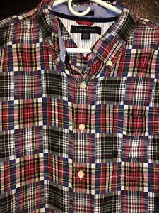 Camicia elegante Tommy Hilfiger slim fit patchwork a quadri taglia X-Large XL - Foto 1 di 3