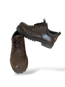 Skechers Men's Sz 8 Dark Brown Leather Vintage Y2K 90's Chunky Shoes Alley Cat - Picture 1 of 24