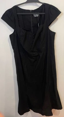 NWT Anthropologie 3X The Cecily Capsleeve Fit & Flare Sweethart Midi Dress Black - Image 1 of 4