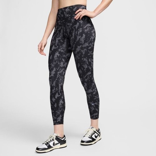 Leggings Nike One Vita Alta 7 8 Tg XS Nero Stampato Allenamento Elasticizzato Nuovi con etichette